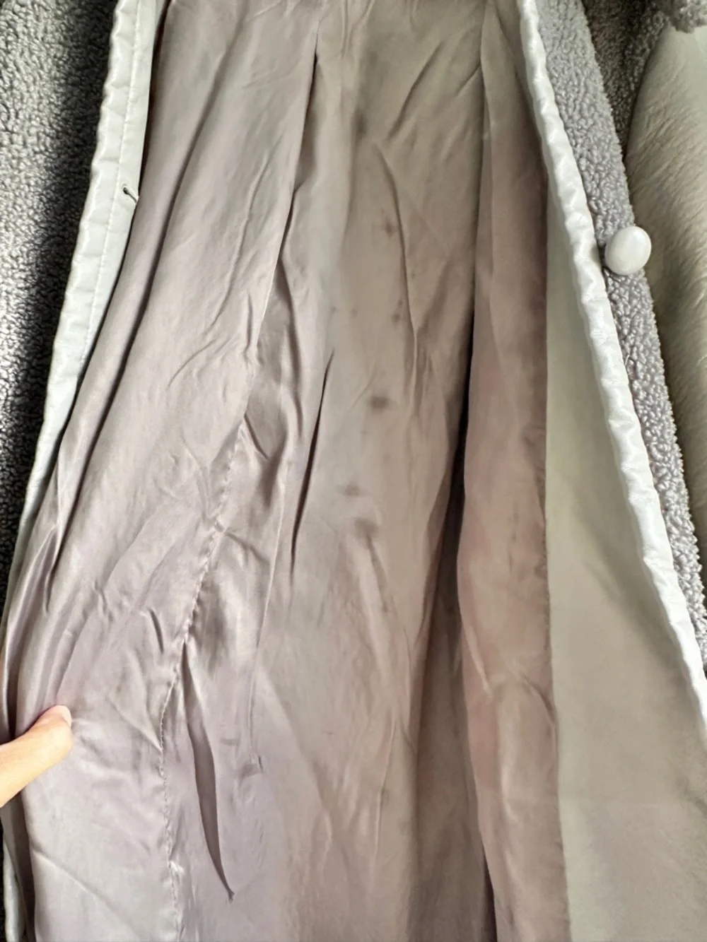 Baum und Pferdgarten Dea Shearling Two Tone Overcoat Gray Large